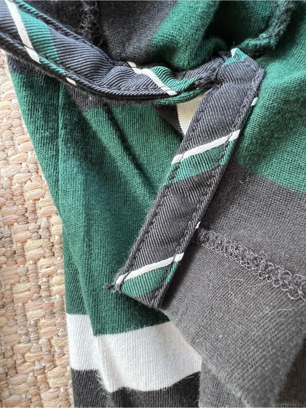 Polo Ralph Lauren Skull Rugby Hoodie Green Black Stripe Mens LT
